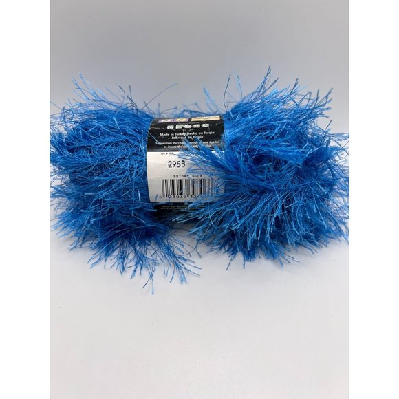 Lion Brand Fun Fur Eyelash Yarn Bright Blue - 1 Skein - Picture 2 of 2